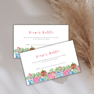 Modern Wild Berry Sweet Diaper Raffle Baby Shower Enclosure Card