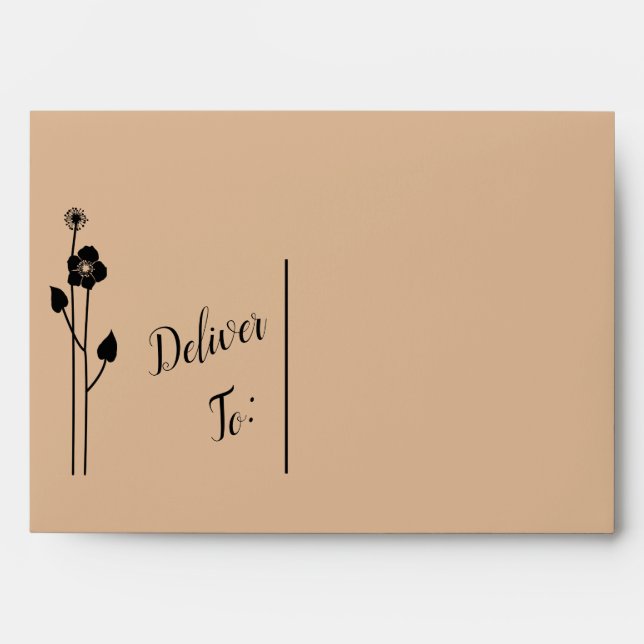 Modern Wild Flower Decorative Custom Envelope (Front)