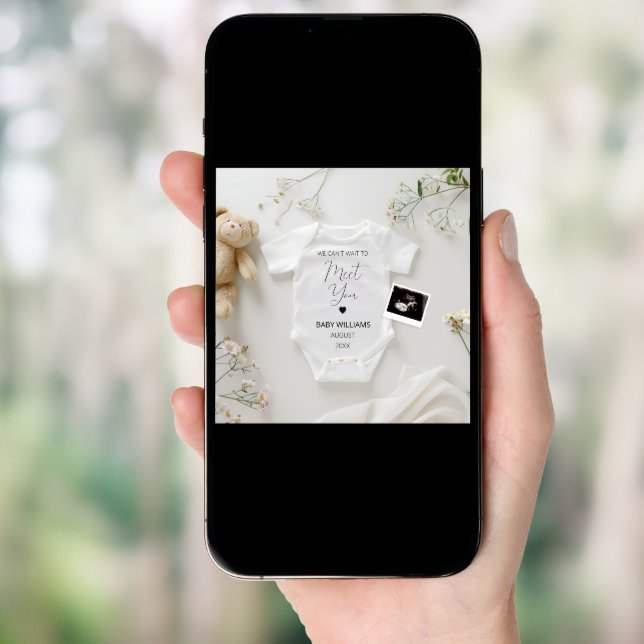 Modern Wild Flowers Pregnancy Announcement (Front Digital)