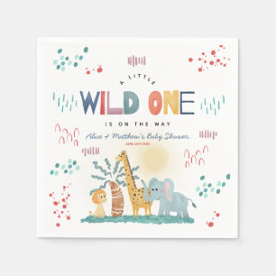 Modern Wild One Safari Animals Boy Baby Shower Napkins