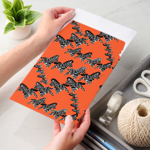 Modern wild orange zebra envelope mailers