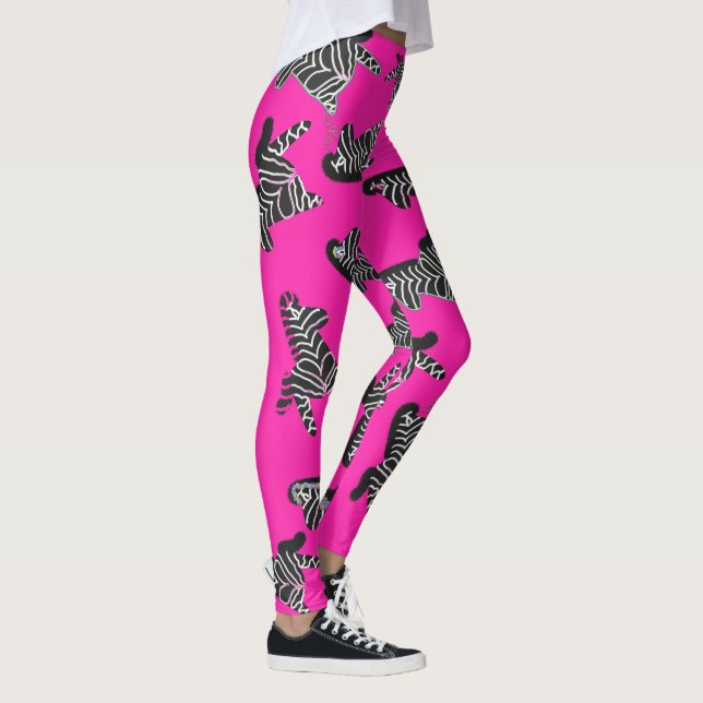 Modern wild pink zebra leggings (Right)