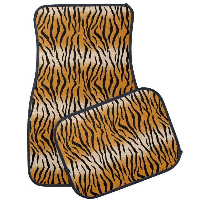 Modern Wild Tiger Pattern Car Floor Mat (Set)