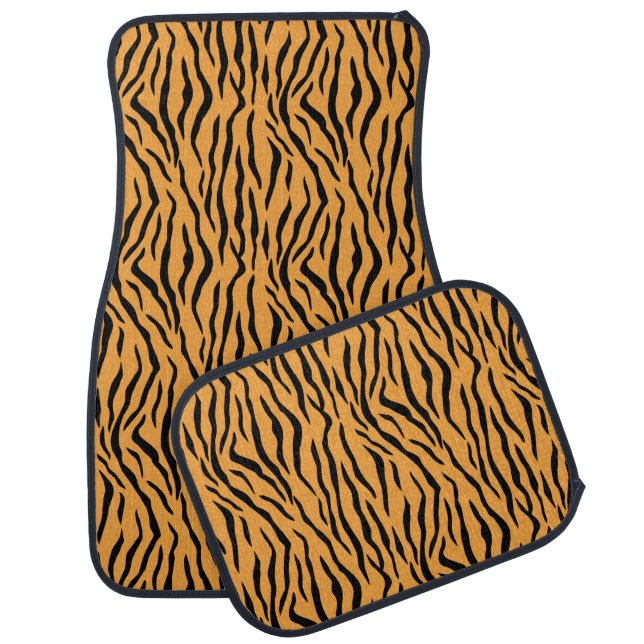 Modern Wild Tiger Pattern Car Floor Mat (Set)