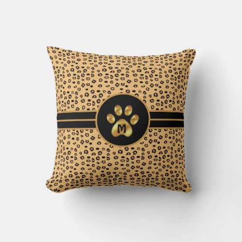 Modern Wild Tiger Pattern  Paw Throw Pillow