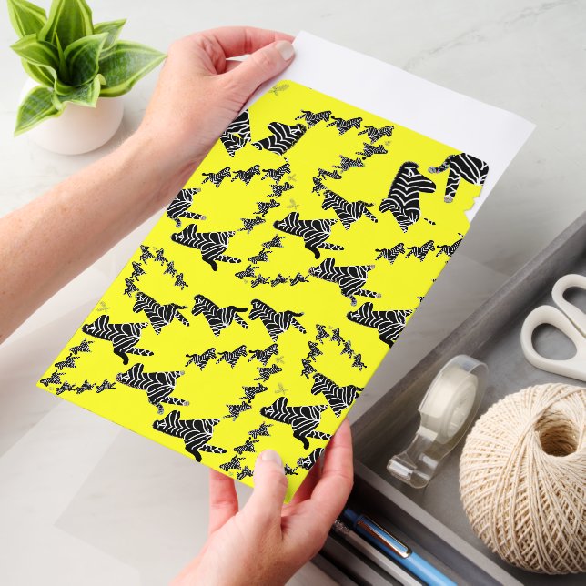 Modern wild yellow zebra envelope mailers (Desk)