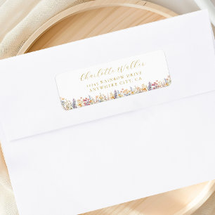 Modern, Wildflower Baby Shower Address Label