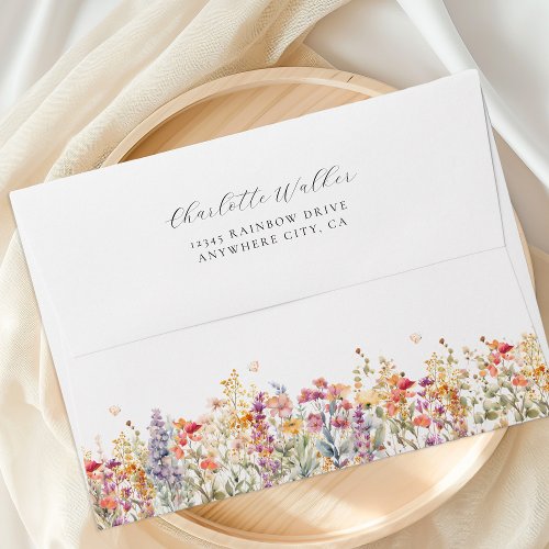 Modern Wildflower Baby Shower Envelope