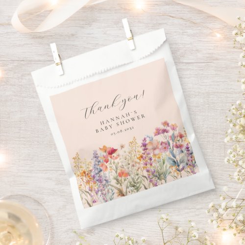 Modern Wildflower Baby Shower  Favor Bag