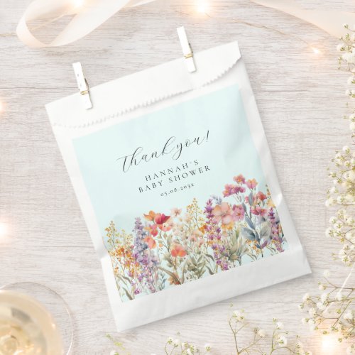 Modern Wildflower Baby Shower  Favor Bag