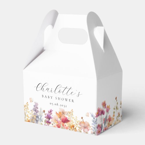 Modern wildflower Baby Shower Favor Boxes