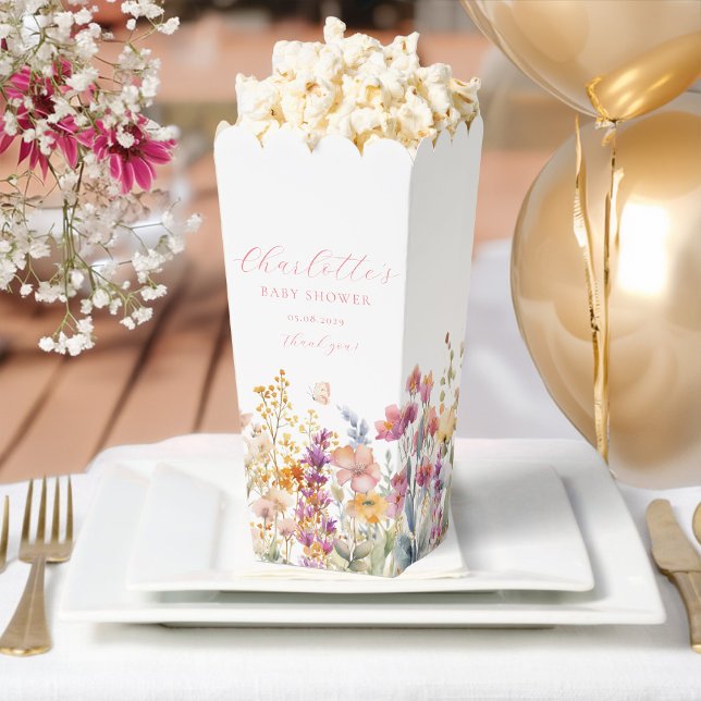 Modern, Wildflower Baby Shower Favor Boxes (Creator Uploaded)
