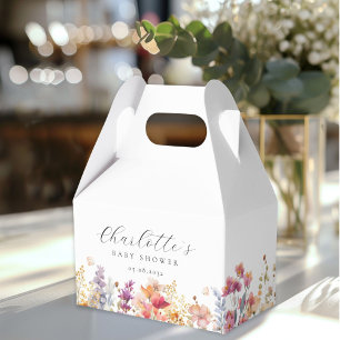Modern, wildflower, Baby Shower Favor Boxes