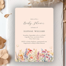 Modern, Wildflower, Baby Shower
