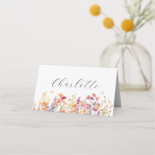 Modern Wildflower Baby Shower Place Card