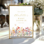 Modern, Wildflower Baby Shower Welcome Poster at Zazzle