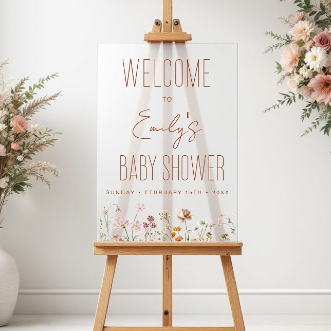 Modern Wildflower Baby Shower Welcome Sign (Creator Uploaded)