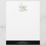 Modern Wildflower Botanical Business Letterhead<br><div class="desc">Elegant and modern,  watercolor wildflowers and botanical greenery frame,  professional business letterhead.</div>