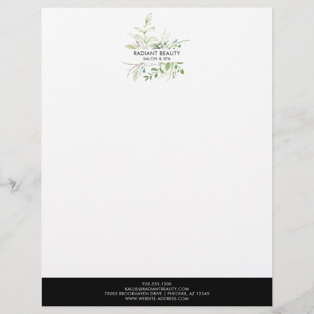 Modern Wildflower Botanical Business Letterhead (Front)