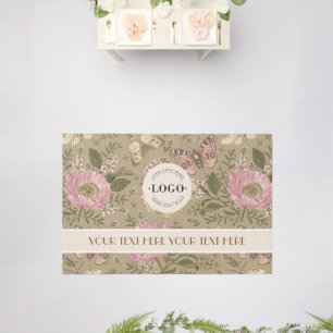 Modern Wildflower Botanical Floral Monogram logo Rug