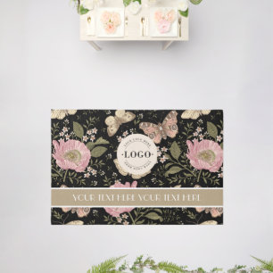Modern Wildflower Botanical Floral Monogram logo Rug