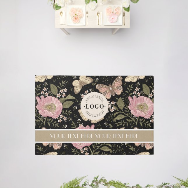 Modern Wildflower Botanical Floral Monogram logo Rug (Insitu (Wedding))