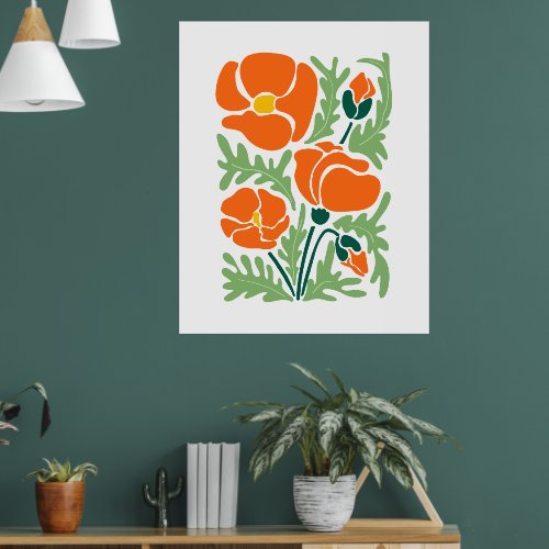 Modern Wildflower Botanical Floral Wall Art Poster