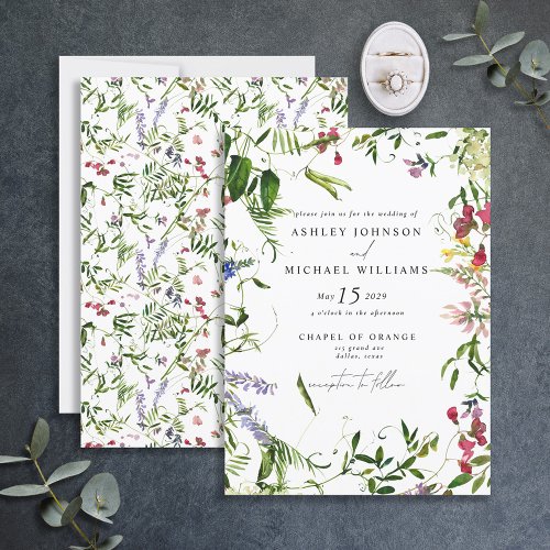 Modern Wildflower Botanical Floral Wedding Invitation