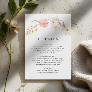Modern Wildflower Botanical Garden Wedding Details Enclosure Card