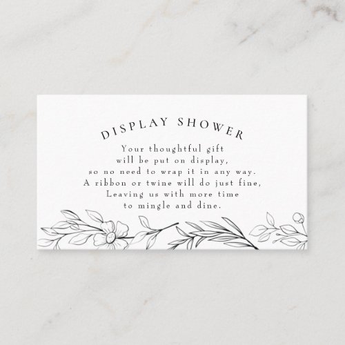 Modern Wildflower Bridal or Baby Display Shower Business Card - Modern Wildflower Bridal or Baby Display Shower Business Card