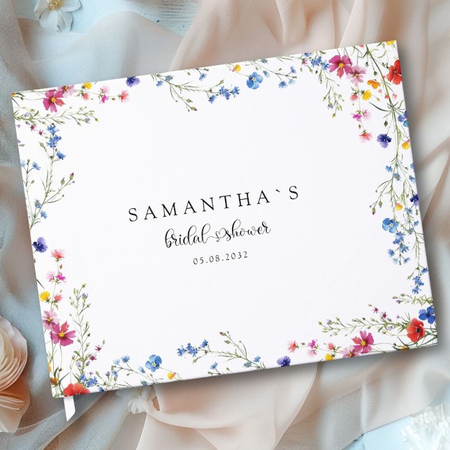 Modern Wildflower Bridal Shower Guest Book (Modern Wildflower Bridal Shower Guest Book)