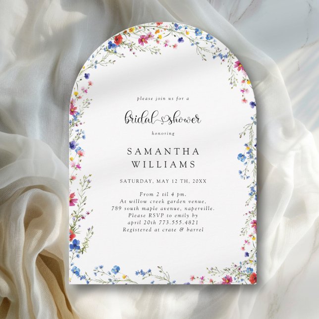 Modern Wildflower Bridal Shower Invitation (Modern Wildflower Bridal Shower Invitation)