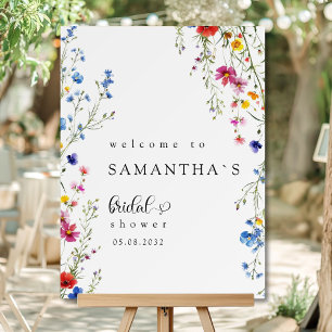 Modern, wildflower Bridal Shower Welcome Foam Boar Foam Board
