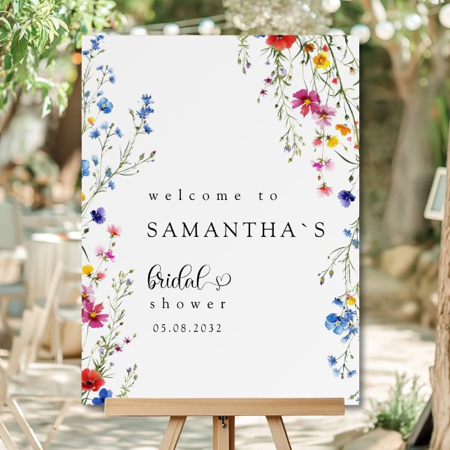 Modern Wildflower Bridal Shower Welcome  Foam Board (Modern Wildflower Bridal Shower Welcome Foam Board)