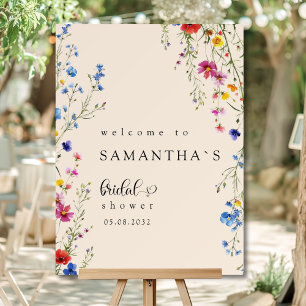 Modern Wildflower Bridal Shower Welcome Foam Board