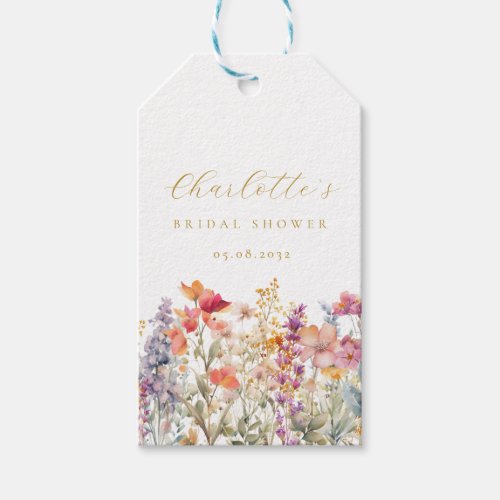 Modern wildflower Bridal Shower Welcome Gift Tags