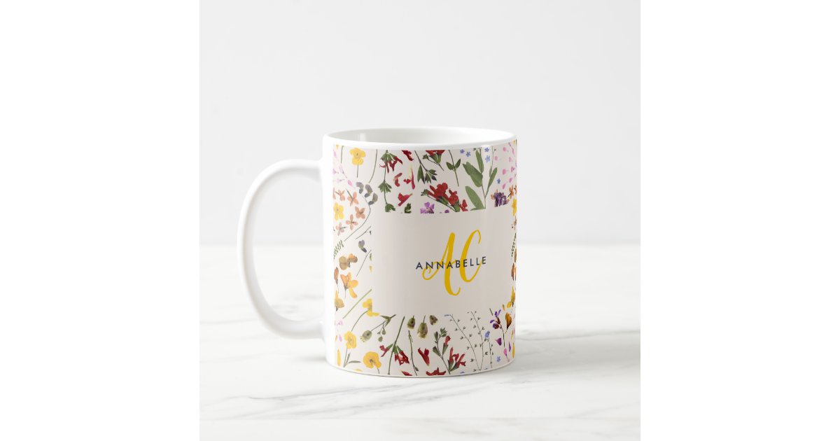 Wildflowers Monogram Coffee Mug