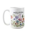 Modern wildflower colorful monogram floral 