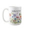 Modern wildflower colorful monogram floral 