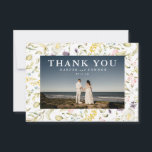 Modern Wildflower Elegant Spring  Photo Thank You Card<br><div class="desc">Modern Wildflower Elegant Spring  Photo Thank You Card</div>
