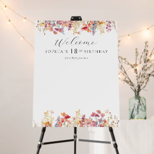 Modern, wildflower Find Your Seat Birthday Foam Board