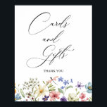 Modern Wildflower Floral Bridal  Cards & Gifts Poster<br><div class="desc">Introducing our Modern Colorful Wildflower Floral Bridal Shower Cards and gifts Poster, a vibrant and eye-catching addition to your celebration. Adorned with a stunning array of colorful wildflowers, this poster brings a touch of contemporary elegance to your bridal shower decor. Whether you're hanging it as a focal point or using...</div>