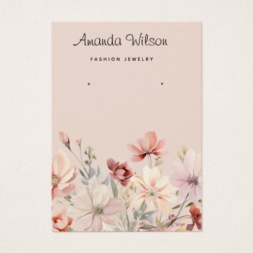 Modern wildflower floral earring display card 