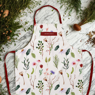 Modern Wildflower Floral Grace Chic Trendy Apron