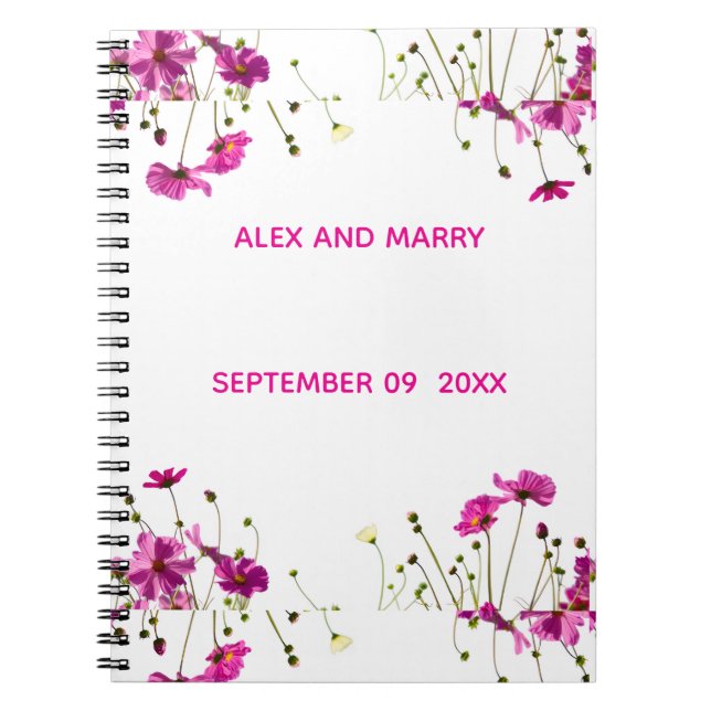 Modern Wildflower Garden Border  Notebook (Front)