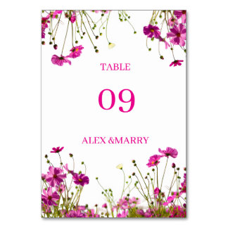 Modern Wildflower Garden Border wishing well card