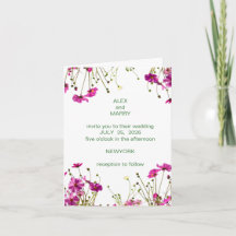 Modern Wildflower Garden  Wedding Invitation 
