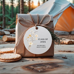 Modern Wildflower Graduation Party Favor Tags