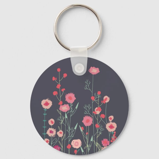 Modern Wildflower Keychain (Front)