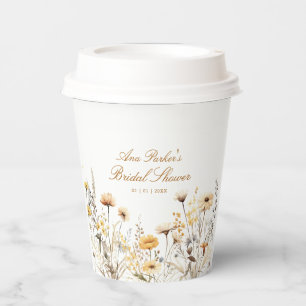Modern Wildflower Love Is In Bloom Bridal Shower Paper Cups